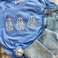 Cutesy Blue Chinoiserie Ghost Trio DTF Tee