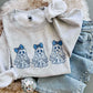 Blue Chinoiserie Ghost Trio DTF Sweatshirt