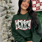 Merry Doodle Double Puff-Glitter Sweatshirt