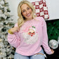 Vintage Pink Santa DTF Sweatshirt