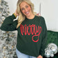 Jumbo Cursive Merry Puff Sweatshirt