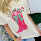 Christmas Things Cowboy Boot DTF Pink