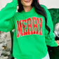 Merry Varsity Curved DTF Sweatshirt