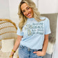 Amazing Grace Blue Floral Cross DTF Tee