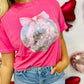 Coquette Bow Disco ball DTF Tee