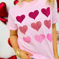 9 Multi Colored Glitter Hearts Tee