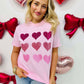 9 Multi Colored Glitter Hearts Tee