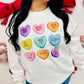 Watercolor Conversation Heart Candy DTF Sweatshirt