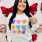 Watercolor Conversation Heart Candy DTF Sweatshirt