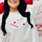 Cutie Valentine's Embroidered Collage Sweatshirt