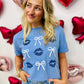 Lip Prints And Bow's Puff-Glitter Tee