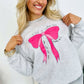 God Is Within Her Neon Pink Bow DTF Sweatshirt