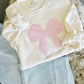 Bow Applique Embroidered Sweatshirt