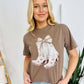 Beige Chino Bow Boots DTF Tee