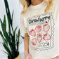 Strawberry Post Stamp DTF Tee