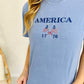 America 1776 Flag Embroidered Tee