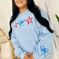 Star's And Bow Trio With Bow Sleeve Sweatshirt