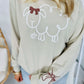 Sheep With Bow Sleeve Puff Sweatshirt