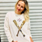 Baseball And Bats Sequin Patch Sweatshirt