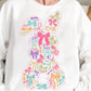Bow Collage Easter Bunny Shaped DTF Sweatshirt