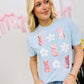 Metallic Peep's and flower's Stack Puff Tee