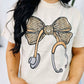 Leopard Stethoscope Bow DTF Design