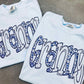 Custom Blue Floral Chino Doodle DTF Top