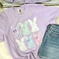 Multi Colored Lace Bunny Trio Stack DTF Tee