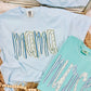 Custom Blue And Green Striped DTF Tee