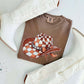 Checkered Cowboy Hat With Bow DTF Tee