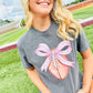 Custom Color Football Bow Graphic Tee