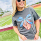 Custom Color Football Bow Graphic Tee