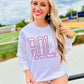 Custom Hollow Varsity Cursive Graphic Sweatshirt