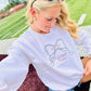 Coquette School Spirit Bow Embroidered Sweatshirt