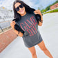 Oversized Distressed Game Day Graphic Tee