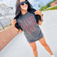 Oversized Distressed Game Day Graphic Tee