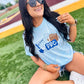 Gingham Bow Football Collage DTF Graphic Tee