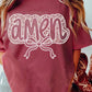 Amen Lace Bubble Bow Graphic Tee