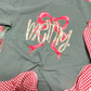 Big Coquette Bow Merry Plaid DTF Graphic Tee