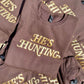 He's Hunting Metallic Puff Graphic Design