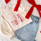 Boutique Valentines Day Bow Embroidered Sweatshirt