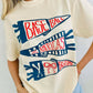 Person wearing a cream t-shirt with 'Baseball America's Pastime' graphic design.