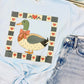 Antique Mallard Duck With Heart Border dtf Top
