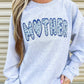Mother Floral Blue Applique Apparel