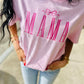 Pink Mama Bow Embroidered Tee
