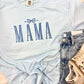 Mama Bow Blue Embroidered Tee