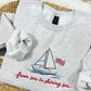 Sea to Shining Sea Sailing Boat USA July55 Embroidery