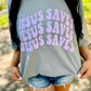 Jesus Saves Retro Stacked Puff Tee
