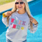 Weekend Happy Multi Colored Chenille Patch Sweatshirt