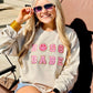 Boss Babe Checkered Happy Patch Sweatshirt